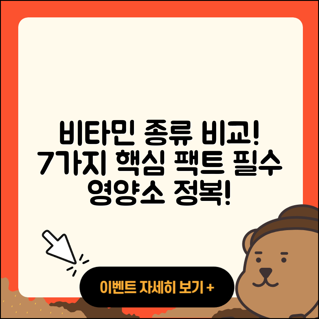 비타민 종류 비교로 알아보는 7가지!